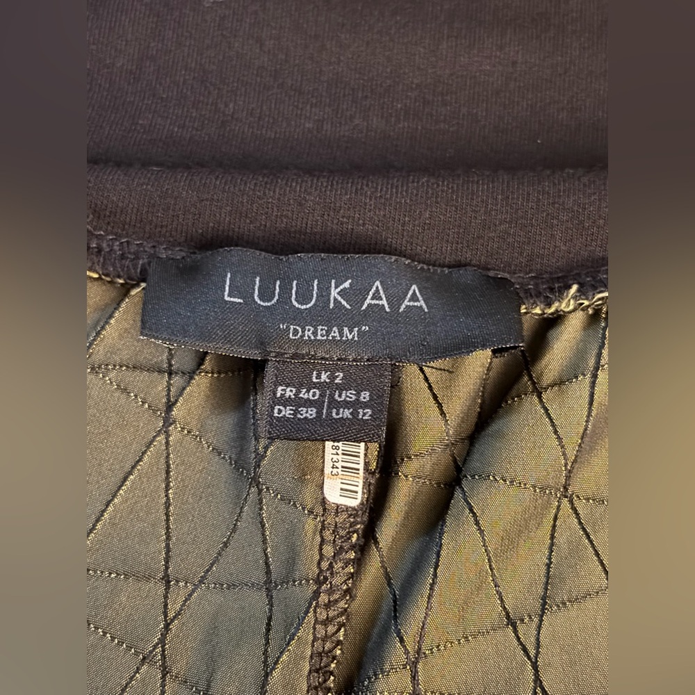 Luukaa Olive Green Quilted Skirt-Pant with Black Waistband - Picture 6 of 8